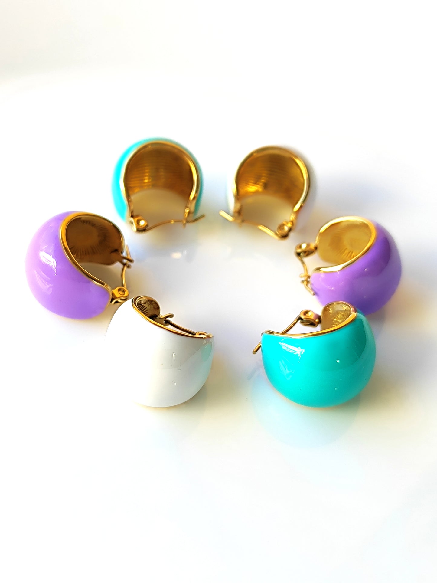 Σκουλαρίκια από ανοξείδωτο ατσάλι σε χρώμα βεραμάν SSE044v