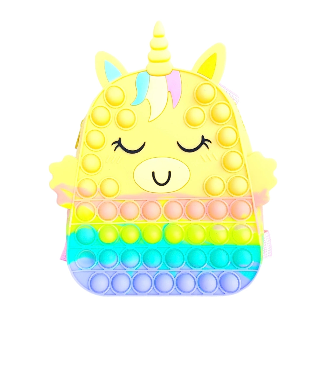 Παιδικό τσαντάκι πλάτης unicorn από σιλικόνη σε χρώμα κίτρινο SSC04y