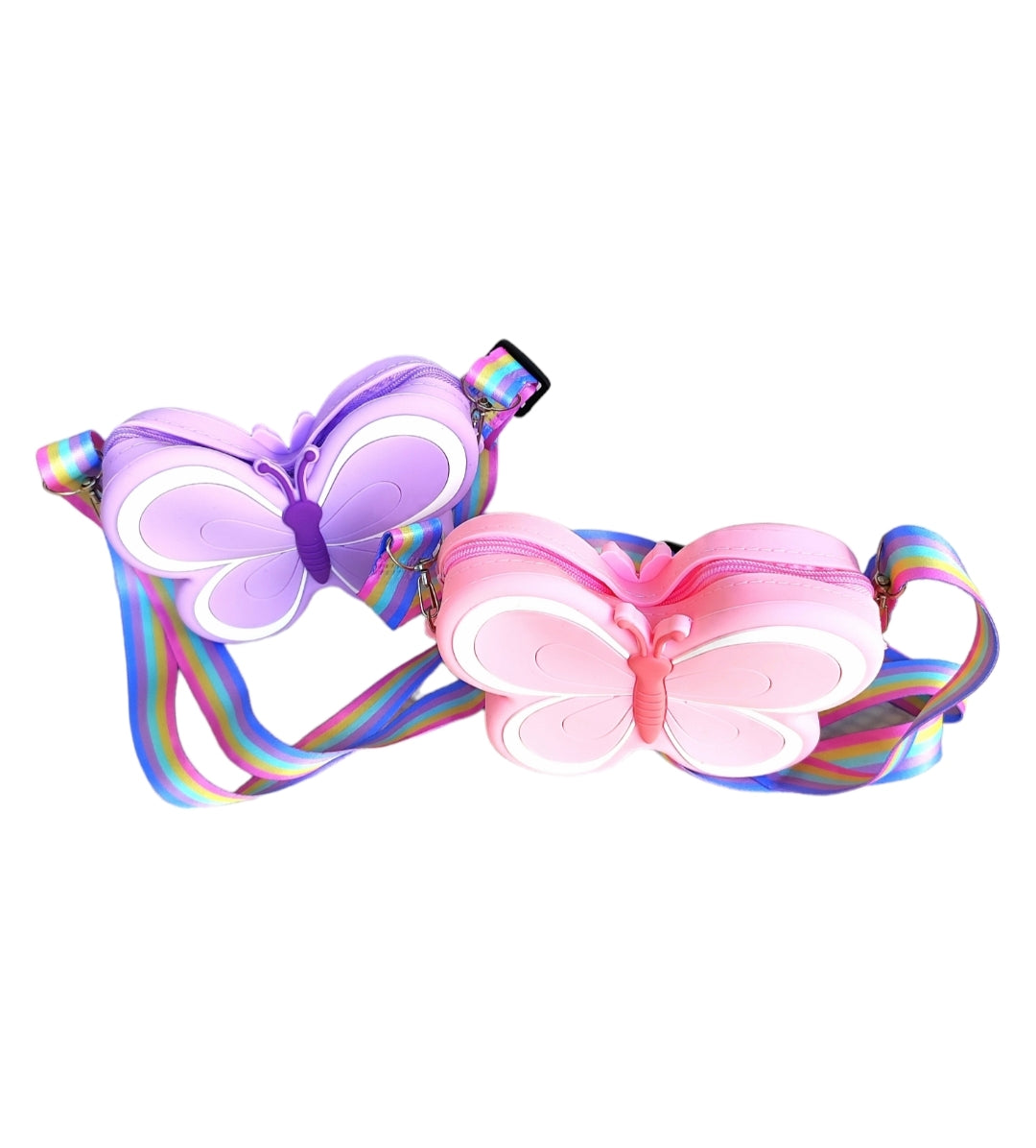 Παιδική τσάντα πεταλούδα από σιλικόνη σε χρώμα μώβ SSC01p