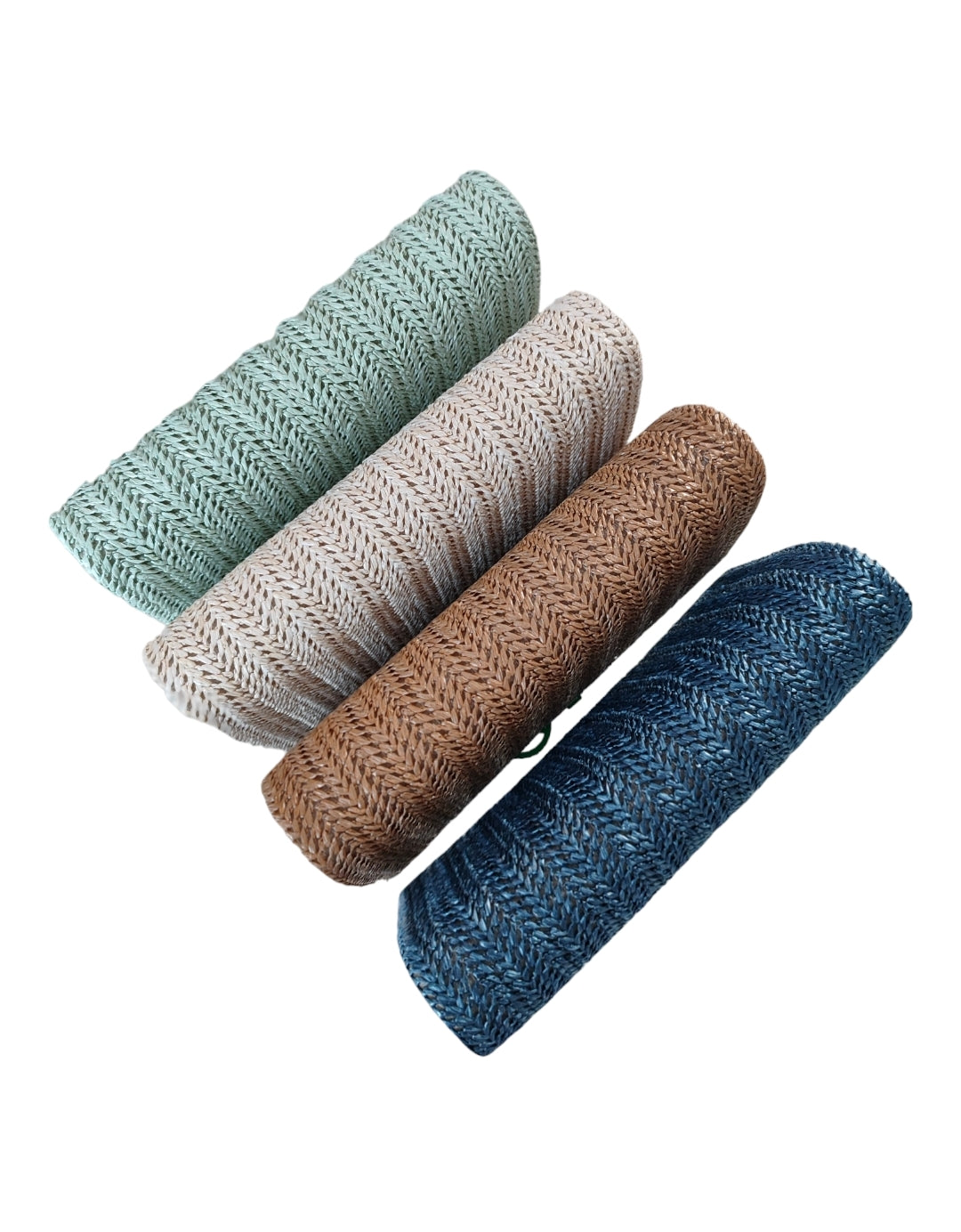 Γυναικεία τσάντα ψάθινη με αλυσίδα σε μπλέ χρώμα SSB13bl