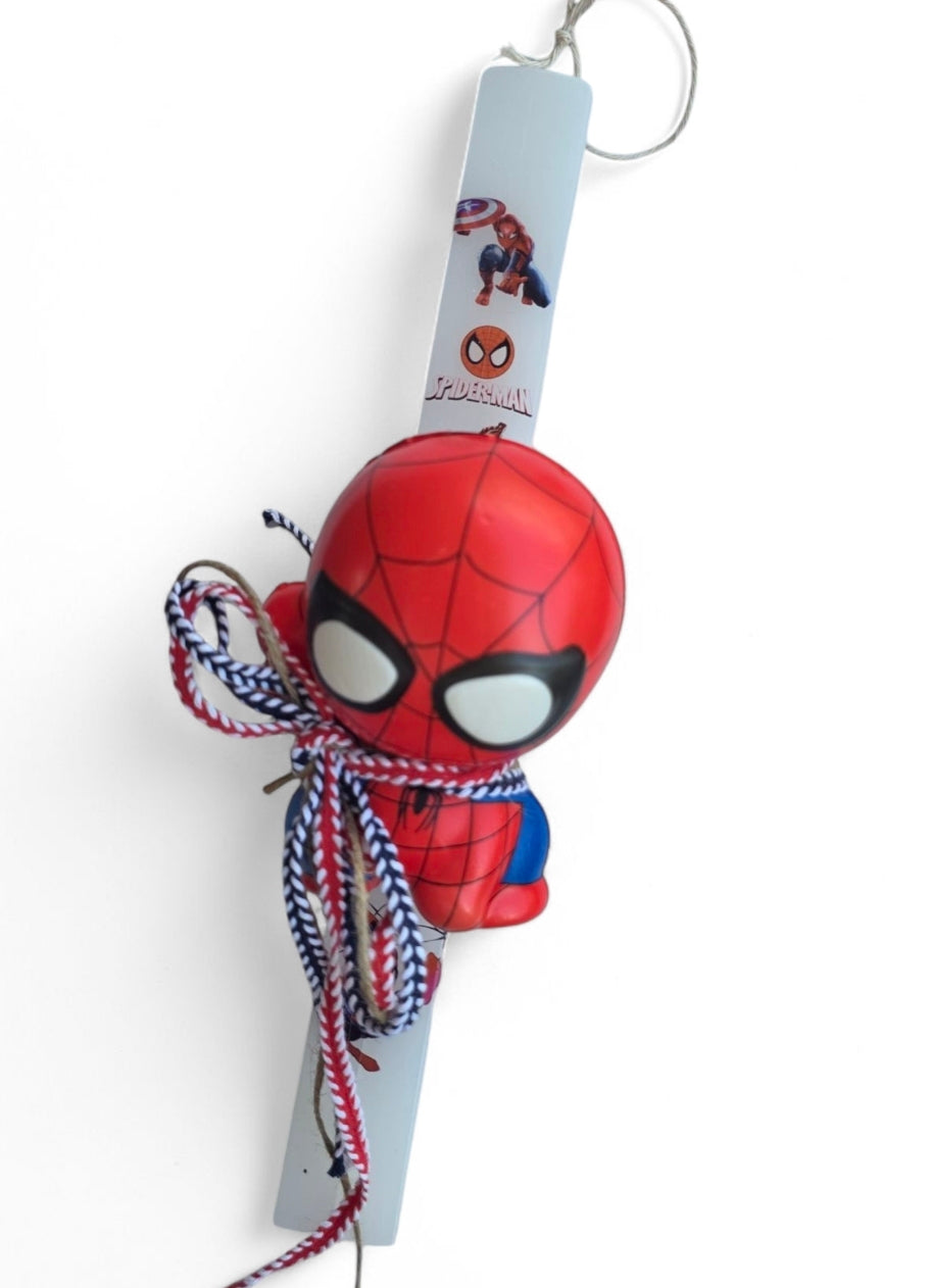 Χειροποίητη λαμπάδα Spiderman με λούτρινο SSL117