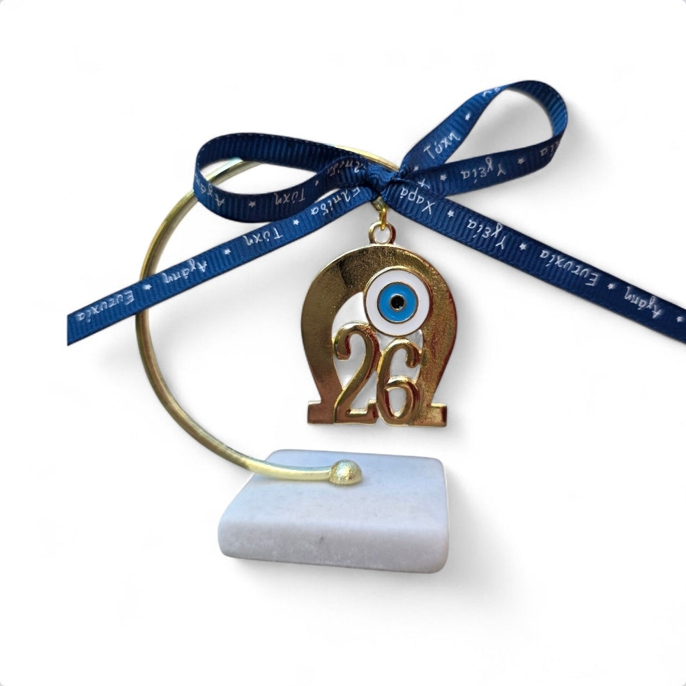 Χειροποίητο επιτραπέζιο γούρι με πέταλο και ματάκι SSG88