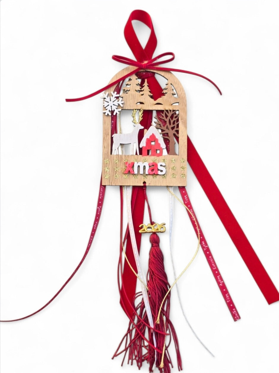 Χειροποίητο κρεμαστό γούρι xmas σε SSG78