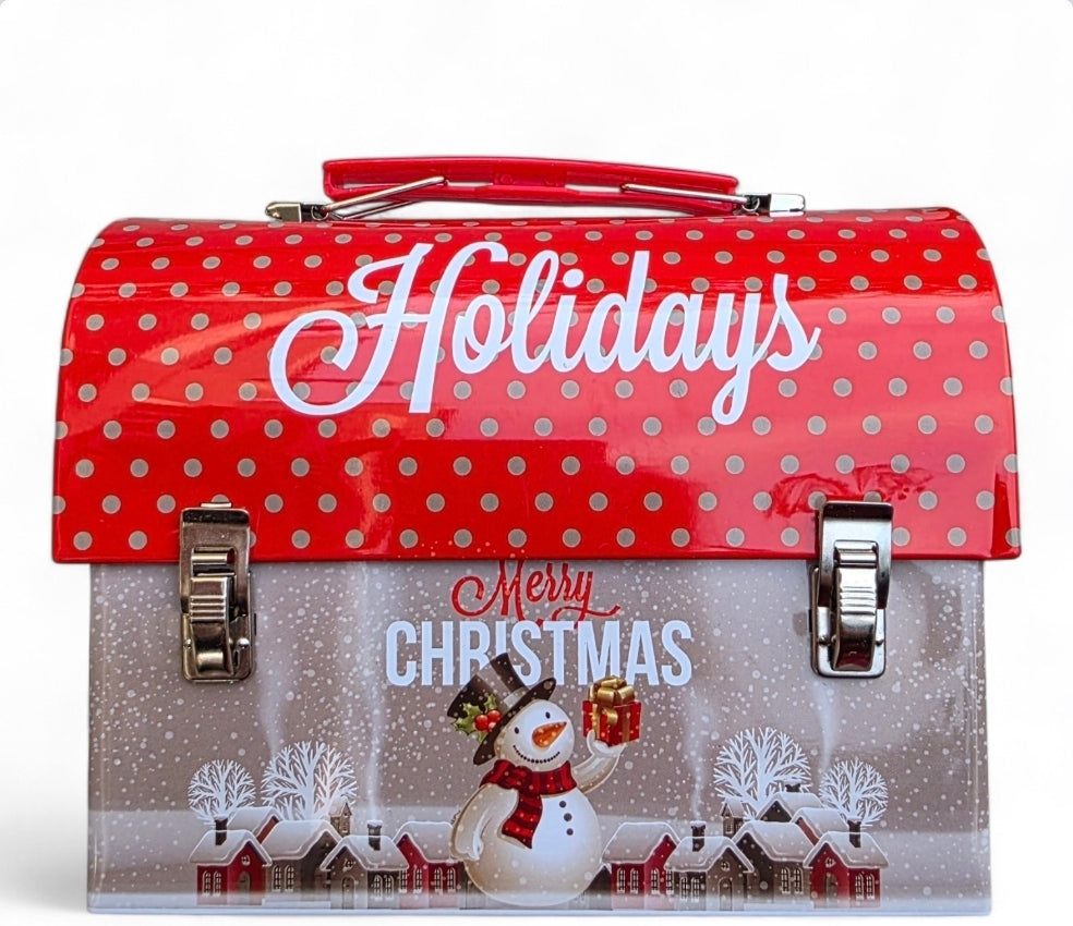 Χειροποίητο γούρι αρωματικό κερί σε σχήμα δέντρου μαζί με Χριστουγενιατικο διακοσμητικό μεσα σε βαλιτσάκι/ κουμπαρά SSG12vb