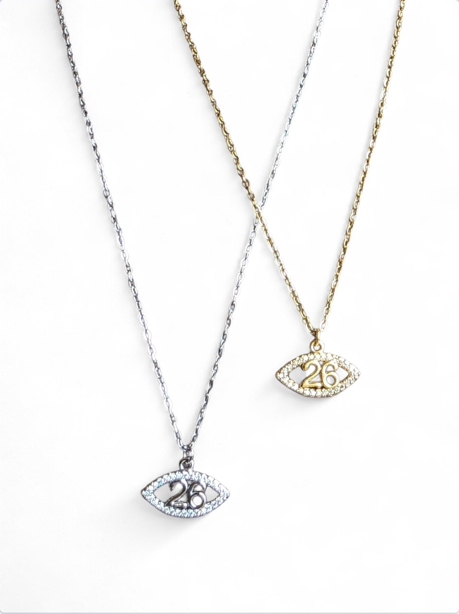 Γούρι κολιέ με ματάκι από ανοξείδωτο ατσάλι σε χρώμα ασημί SSN69s