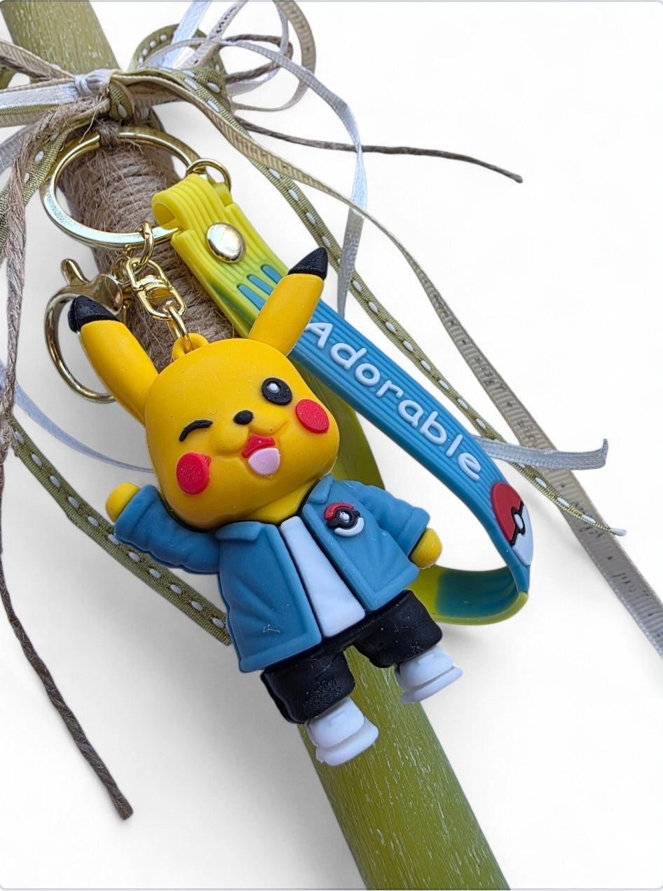 Χειροποίητη αρωματική λαμπάδα με μπρελόκ Pikachu SSL136