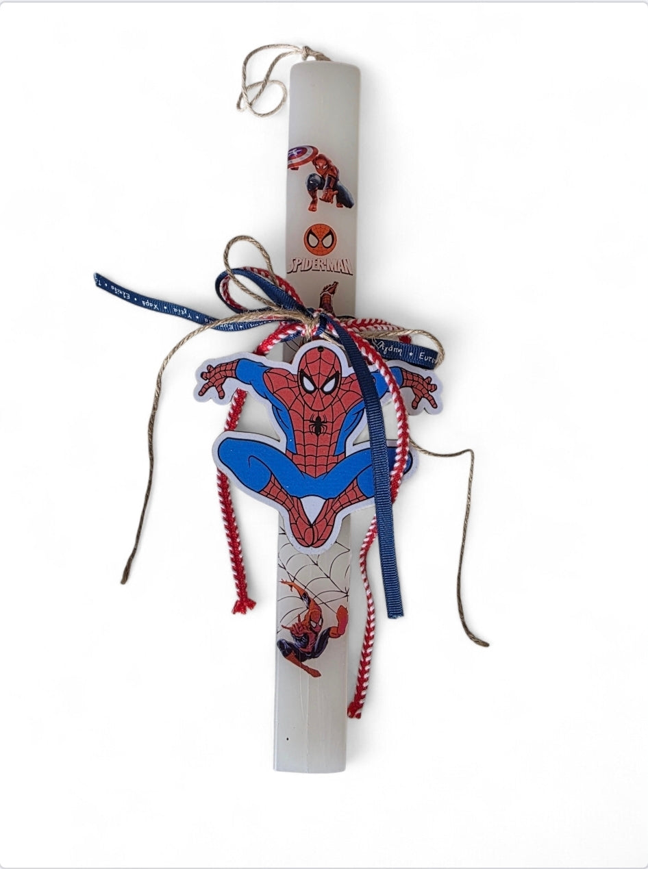 Χειροποίητη αρωματική λαμπάδα Spiderman SSL184