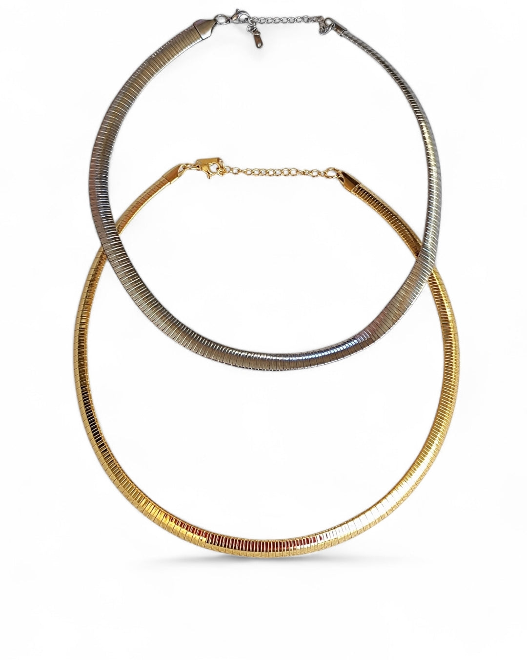 Κολιέ μεσαίο φάρδος από ανοξείδωτο ατσάλι σε χρώμα ασημί SSN83ms