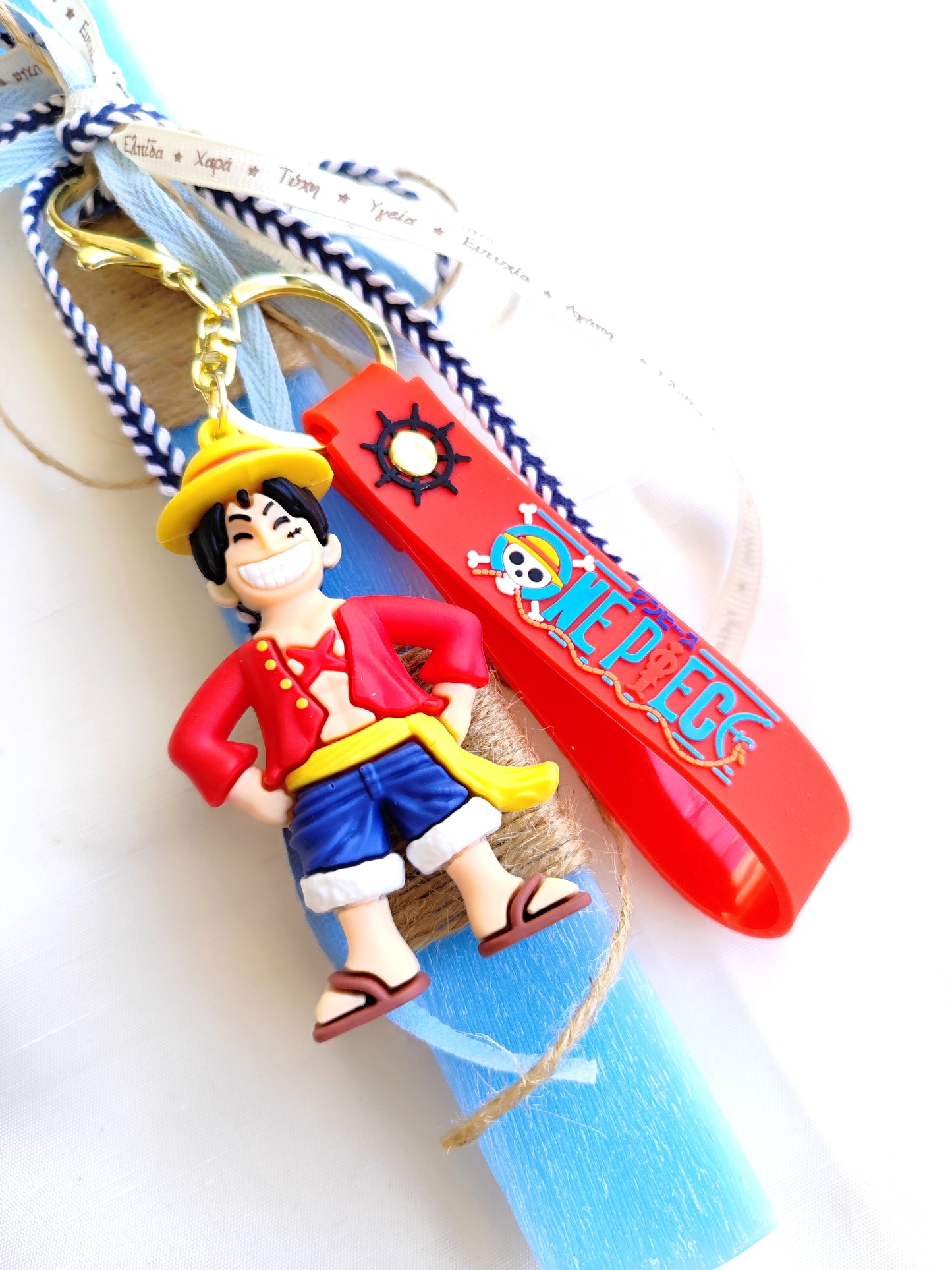 Χειροποίητη αρωματική λαμπάδα με μπρελοκ LUFFY SSL82