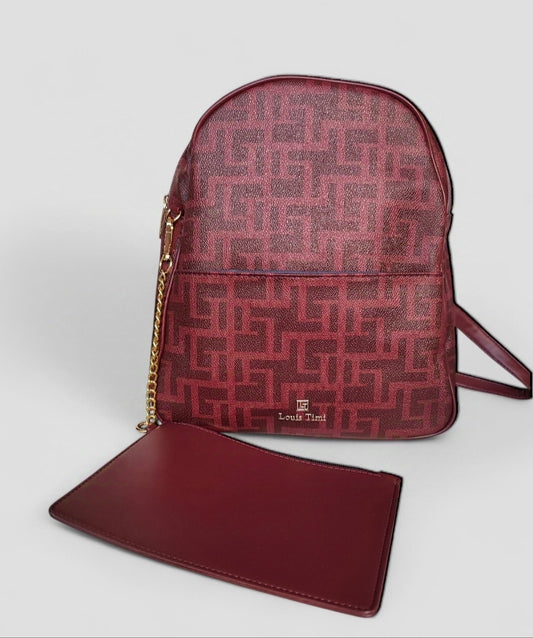 Γυναικεία τσάντα back pack σε χρώμα μπορντό μεσαίου μεγέθους SSB24r