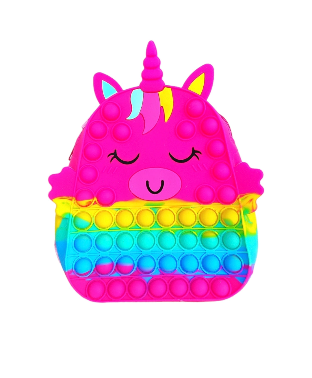 Παιδικό τσαντάκι πλάτης unicorn από σιλικόνη σε χρώμα φούξια SSC04f