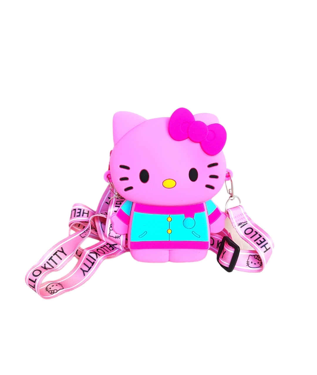 Παιδικό τσαντάκι Hello Kitty από σιλικόνη με χιαστί λουράκι σε χρώμα ροζ SSC03p