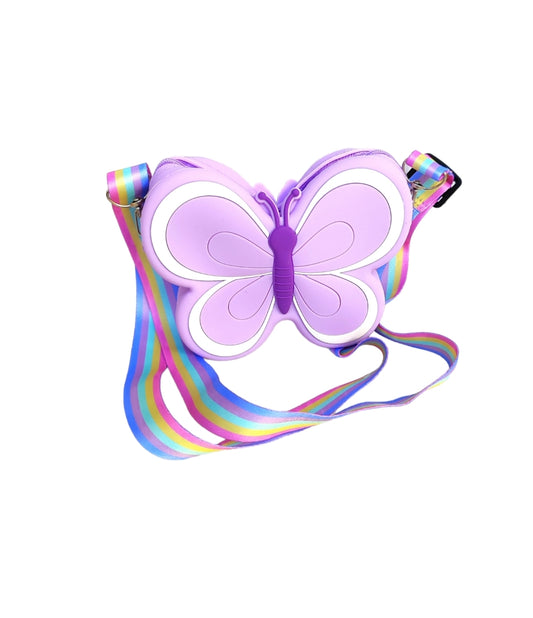 Παιδική τσάντα πεταλούδα από σιλικόνη σε χρώμα μώβ SSC01p