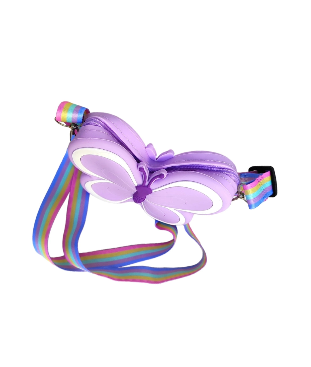 Παιδική τσάντα πεταλούδα από σιλικόνη σε χρώμα μώβ SSC01p