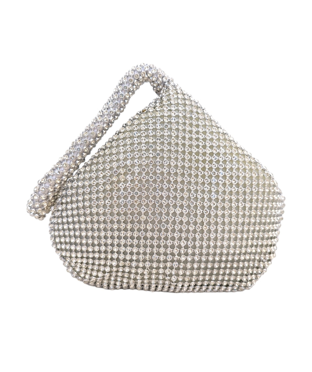 Γυναικεία τσάντα χειρός με στρας σε ασημί χρώμα SSB04s