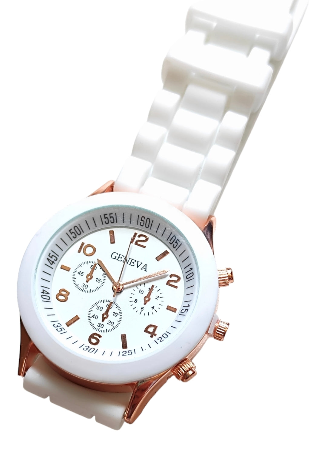 Ρολόι χειρός από σιλικόνη σε χρώμα λευκό SSW01w