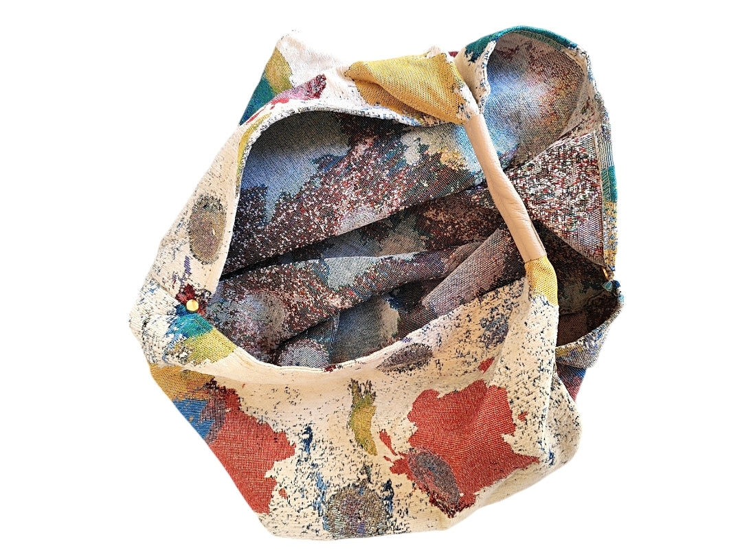 Γυναικεία υφασμάτινη τσάντα ώμου πολύχρωμη μαζί με πορτοφολακι/νεσεσερ SSB16col