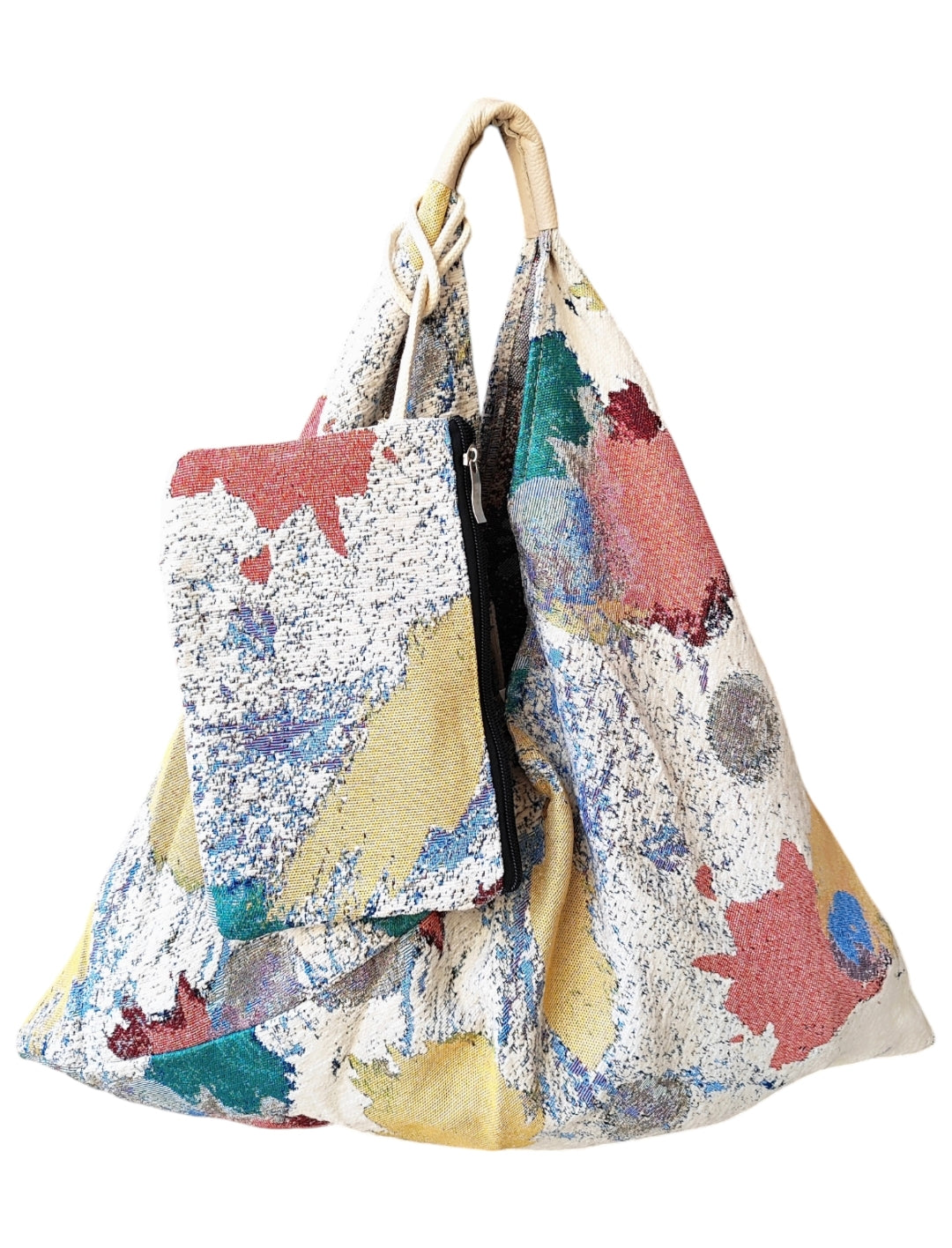 Γυναικεία υφασμάτινη τσάντα ώμου πολύχρωμη μαζί με πορτοφολακι/νεσεσερ SSB16col