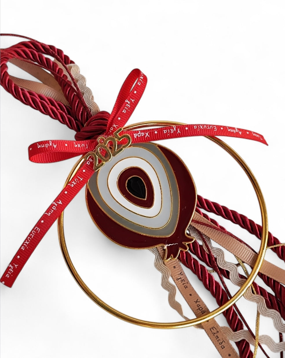 Χειροποίητο γούρι κρεμαστό  κόκκινο ρόδι SSG11r