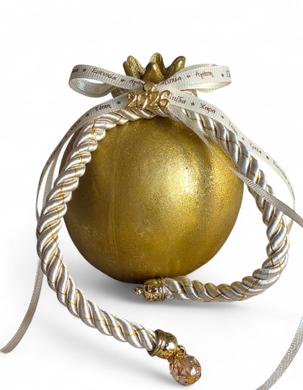 Χειροποίητο γούρι χρυσό ρόδι    μεσαίου μεγέθους SSG24g