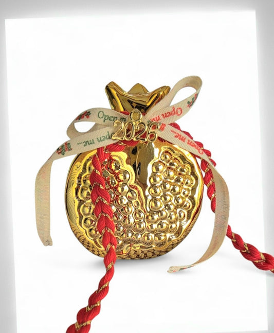 Χειροποίητο γούρι μισό ρόδι μικρού μεγέθους σε χρυσό χρώμα SSG84