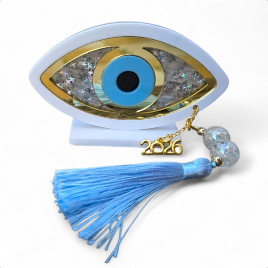 Χειροποίητο γούρι κολοκύθα σε λευκό χρώμα SSG85w