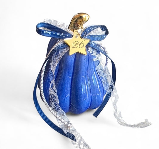 Χειροποίητο γούρι κολοκύθα σε αποχρώσεις του μπλέ SSG09b