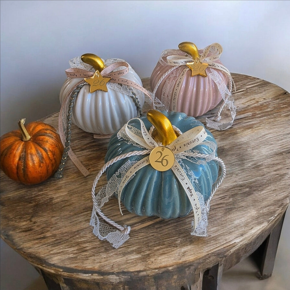 Χειροποίητο γούρι κολοκύθα σε βεραμαν χρώμα SSG85v