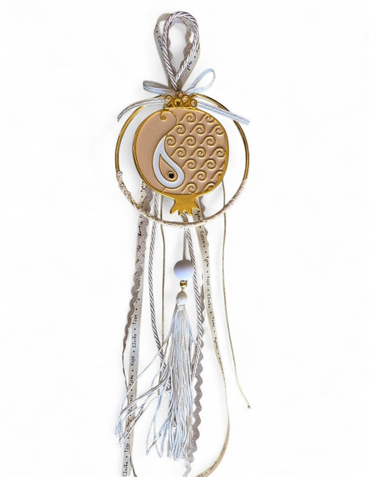 Χειροποίητο γούρι κρεμαστό  ρόδι με ματάκι SSG76