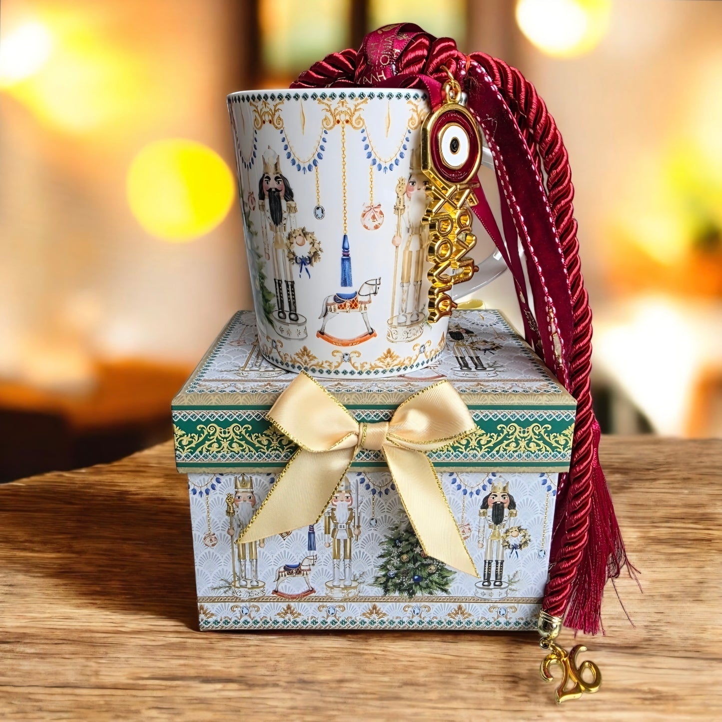 Σετ χειροποίητο γούρι μαζί με κούπα σε συσκευασία δώρου  SSG44p