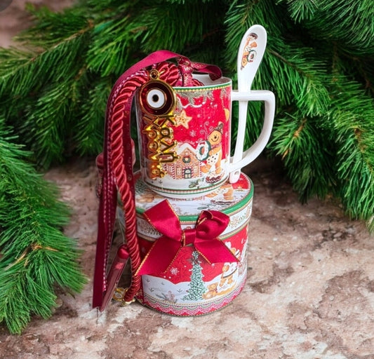 Σετ χειροποίητο γούρι μαζί με κούπα σε συσκευασία δώρου  SSG44