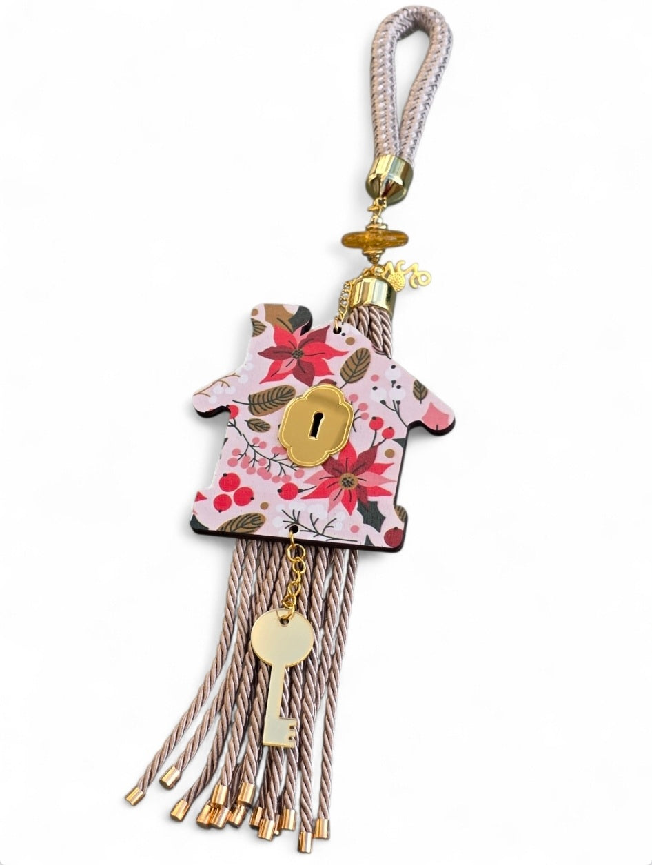 Χειροποίητο κρεμαστό γούρι σπίτι με κλειδί SSG98h