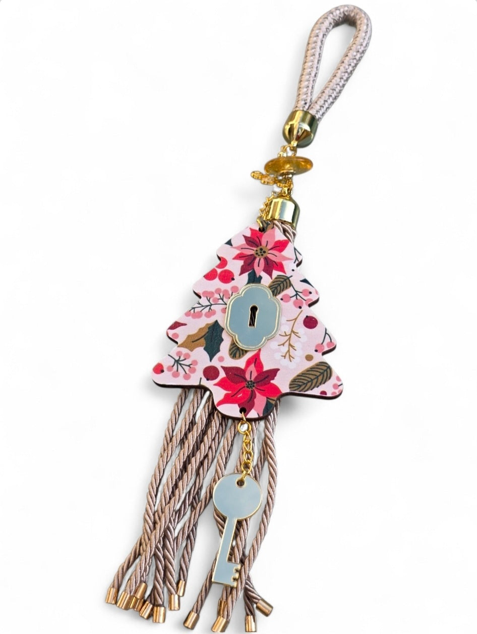 Χειροποίητο κρεμαστό γούρι δέντρο με κλειδί SSG98tr