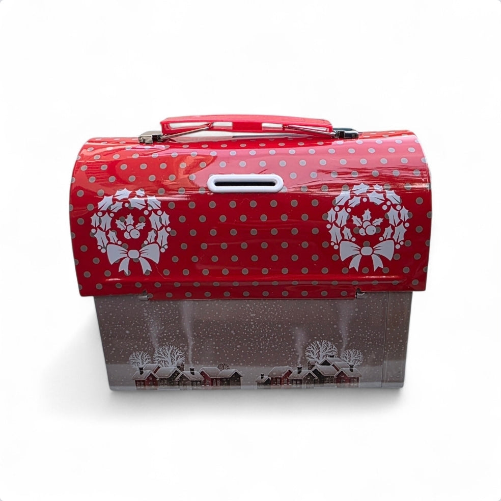 Χειροποίητο γούρι αρωματικό κερί σε σχήμα δέντρου μαζί με Χριστουγενιατικο διακοσμητικό μεσα σε βαλιτσάκι/ κουμπαρά SSG12vb