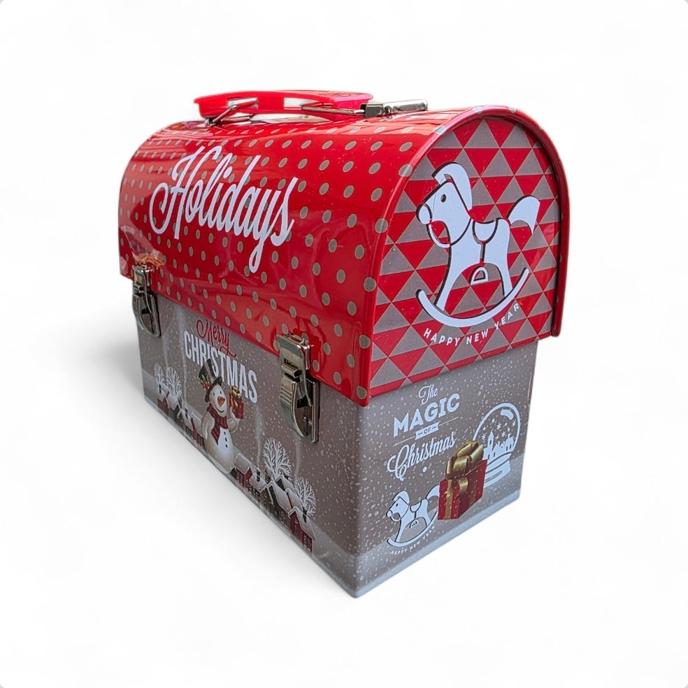 Χειροποίητο γούρι αρωματικό κερί σε σχήμα δέντρου μαζί με Χριστουγενιατικο διακοσμητικό μεσα σε βαλιτσάκι/ κουμπαρά SSG12vb