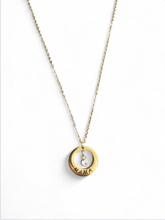 Κολιέ μαμά με καρδιά από ανοξείδωτο ατσάλι σε χρώμα χρυσό SSM5g