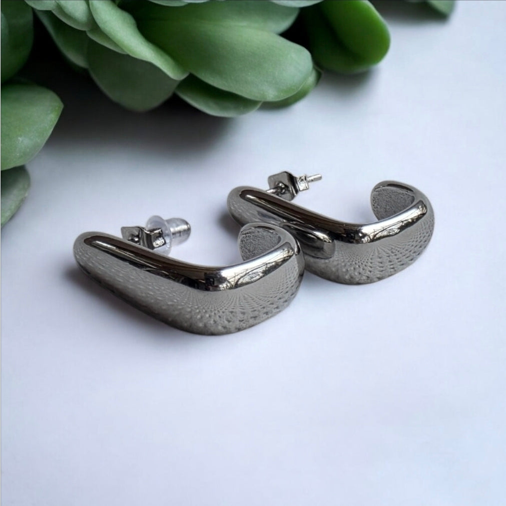 Σκουλαρίκια από ανοξείδωτο ατσάλι σε ασημί χρώμα SSE061