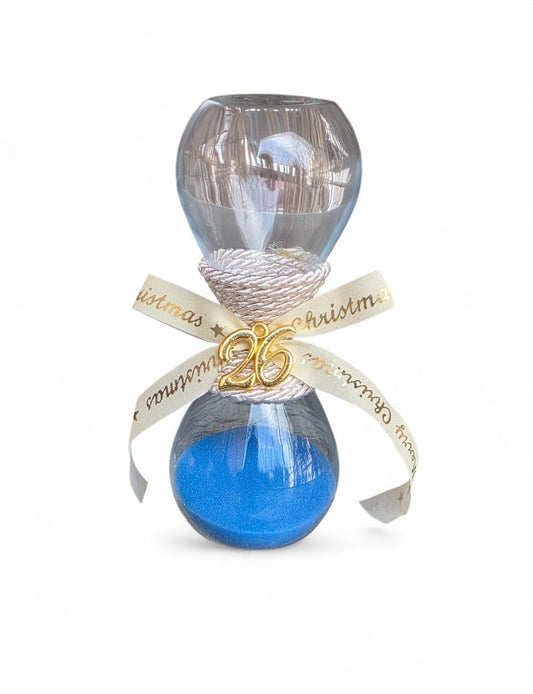 Χειροποίητο γούρι κλεψύδρα σε μπλέ χρώμα  SSG77b