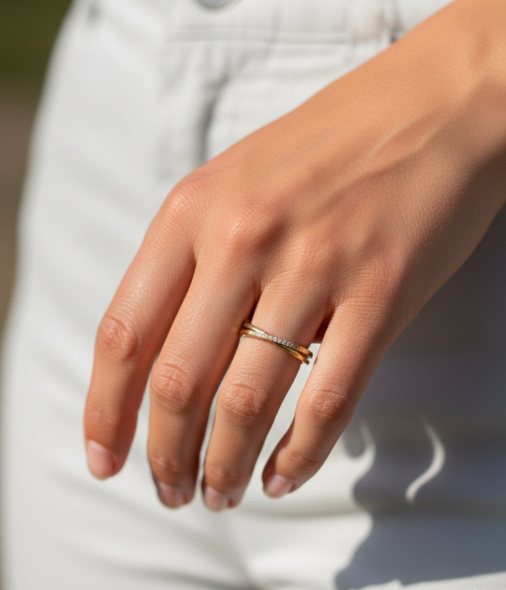 Δαχτυλίδι από ανοξείδωτο ατσάλι σε χρώμα χρυσό SSR44g