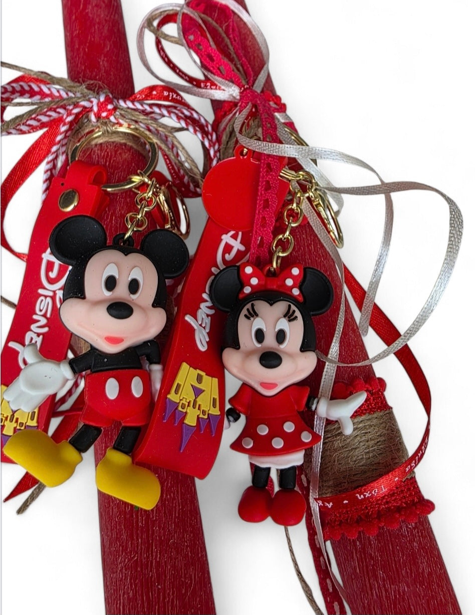 Χειροποίητη αρωματική λαμπάδα με μπρελόκ Minnie mouse SSL64