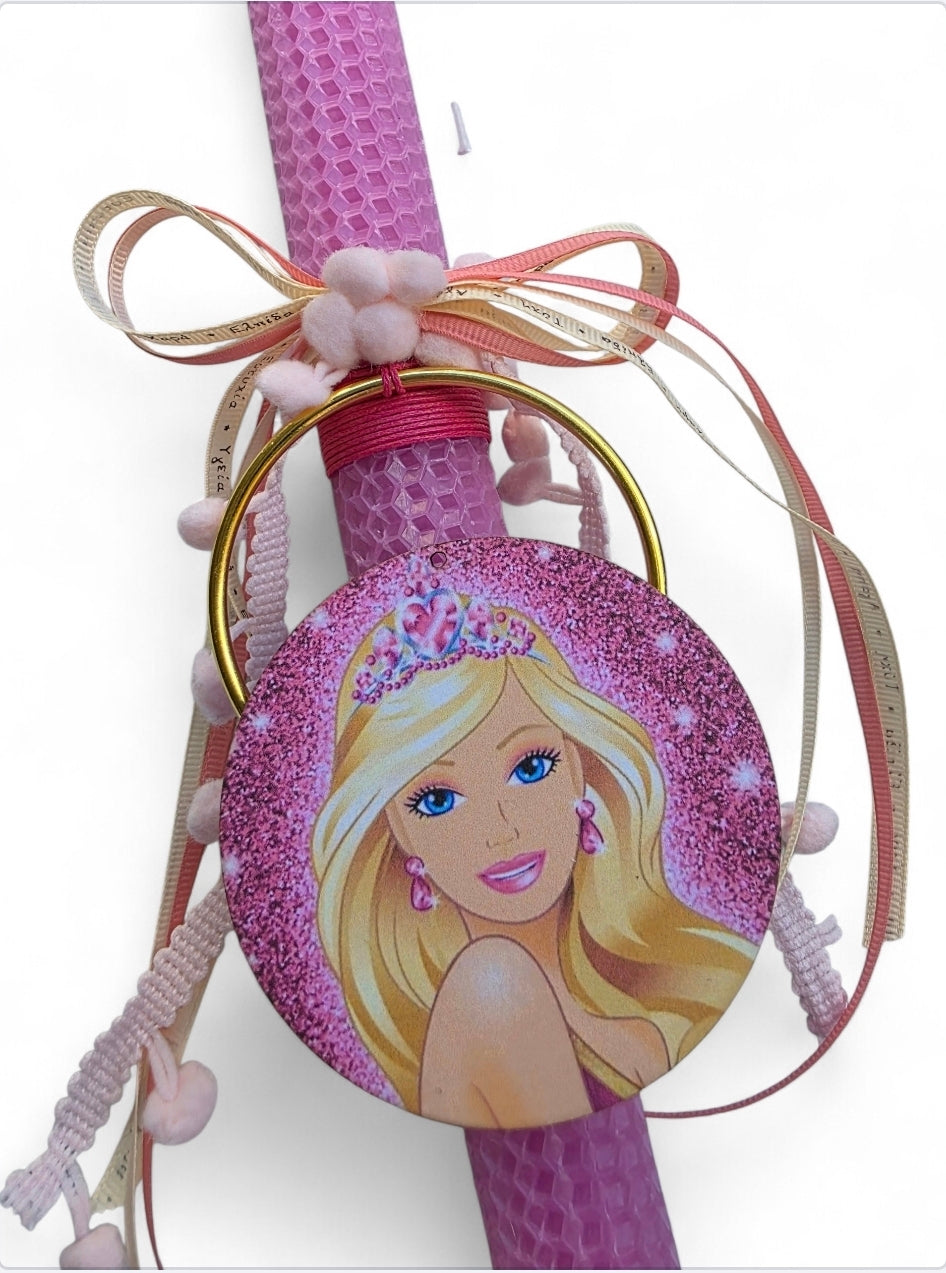 Χειροποίητη λαμπάδα από μελισσοκέρι barbie SSL148
