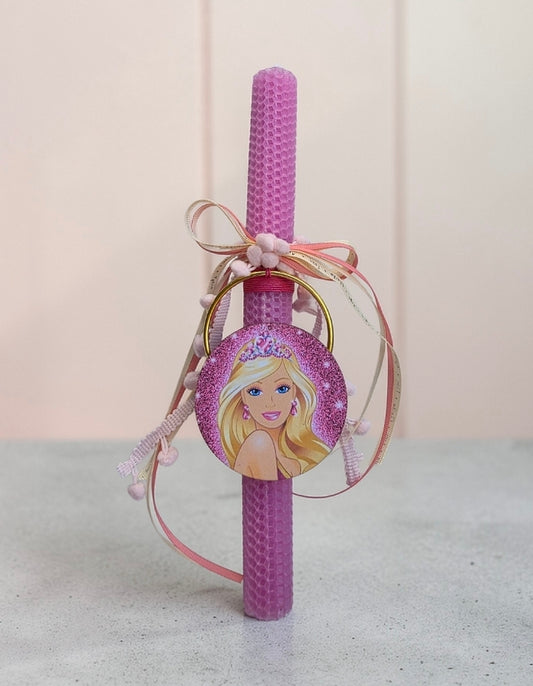 Χειροποίητη λαμπάδα από μελισσοκέρι barbie SSL148