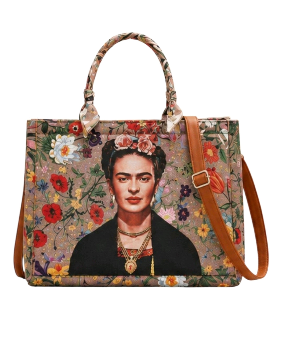Τσάντα Frida Kahlo σε αποχρώσεις του καφέ SSB44