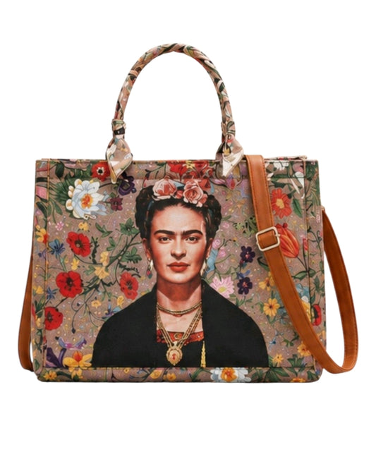 Τσάντα Frida Kahlo σε αποχρώσεις του καφέ SSB44