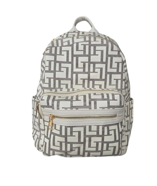 Γυναικεία τσάντα back pack σε χρώμα λευκό γκρί  SSB24w